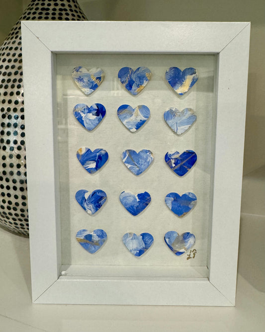 Blue and white hearts